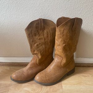J.Minever Women's Western Cowboy Boots Mid Calf Round Toe - Size 9